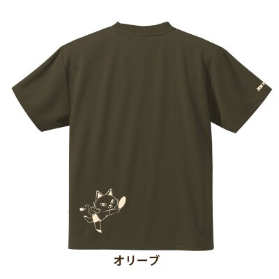 JTTA公認　卓球ユニフォーム【男女兼用(ドライ):150サイズ】ねこ　オリーブ