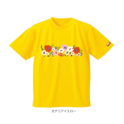 JTTA公認　卓球ユニフォーム【男女兼用(ドライ):Sサイズ】フラワー2　カナリアイエロー