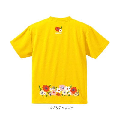 JTTA公認　卓球ユニフォーム【男女兼用(ドライ):XXLサイズ】フラワー2　カナリアイエロー