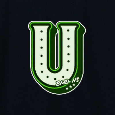 JTTA公認　卓球ユニフォーム【男女兼用(ドライ):140サイズ】アルファベット　U　ブラック