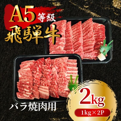 飛騨牛5等級 バラ焼肉用2kg(1kg×2P)　FTA275