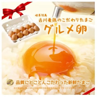 吉川養鶏のグルメ卵Lサイズ80個(割れ保証16個含む)羽島観光協会推奨【はしまブランド】認定品　冷蔵