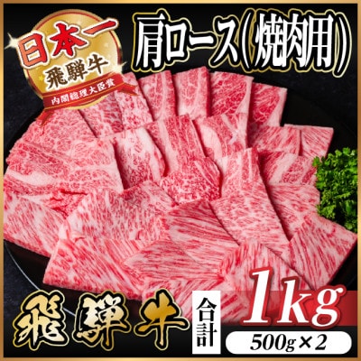 飛騨牛　厳選肩ロース(焼肉・BBQ用) 1kg(500g×2)　A4～A5等級　小分け