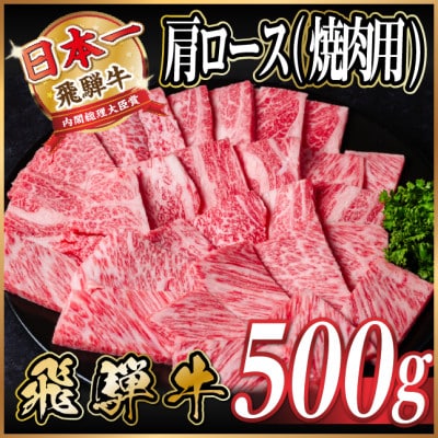 飛騨牛　厳選肩ロース(焼肉・BBQ用)500g　A4～A5等級【冷凍便】