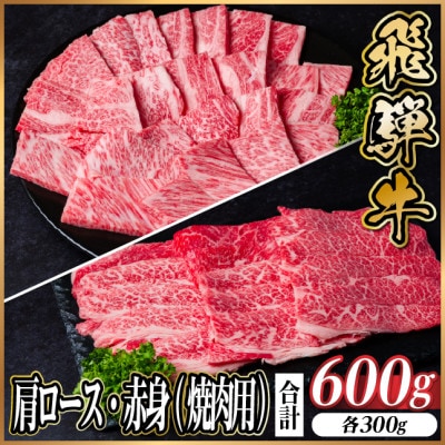 レビューキャンペーン実施中!飛騨牛　厳選肩ロース・赤身(焼肉・BBQ用)600g　A4～A5　小分け