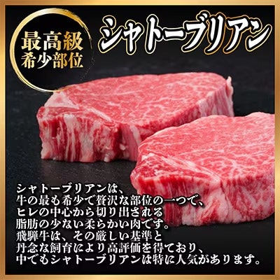 飛騨牛 シャトーブリアン 約400g(約200g×2枚)  黒毛和牛 ステーキ牛肉
