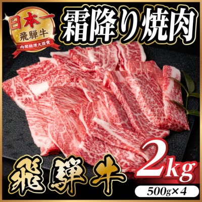 飛騨牛 霜降り焼肉 約2kg(約500g×4)BBQ用 小分け