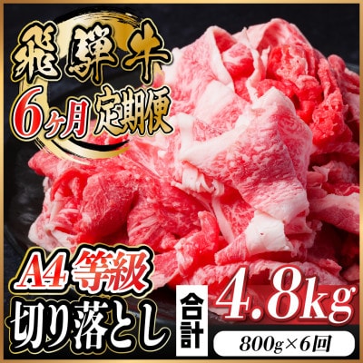 【毎月定期便】飛騨牛 A4等級切り落とし 計4.8kg全6回