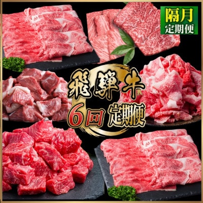 【2ヵ月毎定期便】飛騨牛 厳選 定期便 計4.6kg すき焼き・しゃぶしゃぶ・BBQ用　すね肉全6回
