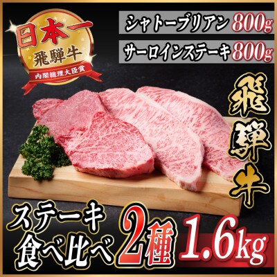 飛騨牛　ステーキ2種食べ比べセット　計1.6kg