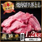 飛騨牛 焼肉切り落とし 約1.2kg(約400g×3)タレ付き 訳あり【冷蔵便】A4～A5 黒毛和牛