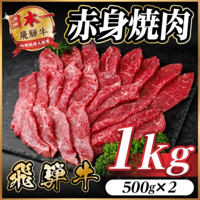 飛騨牛 赤身(焼肉・BBQ用) 約1kg(約500g×2)【冷蔵便】A4～A5等級 黒毛和牛