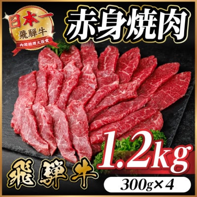 飛騨牛 赤身(焼肉・BBQ用) 約1.2kg(約300g×4)【冷蔵便】A4～A5等級 黒毛和牛