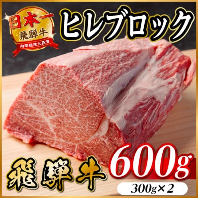 飛騨牛 ヒレブロック約600g(約300g×2)タレ付き