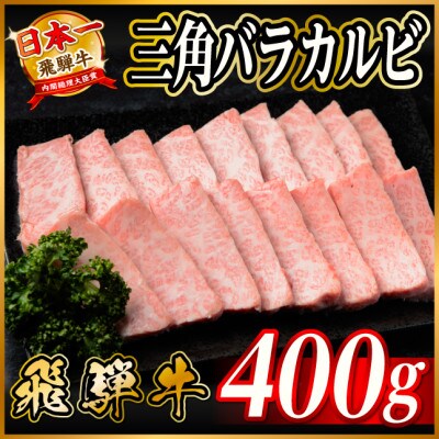 飛騨牛　三角バラカルビ焼肉　400g　タレ付き　BBQ用