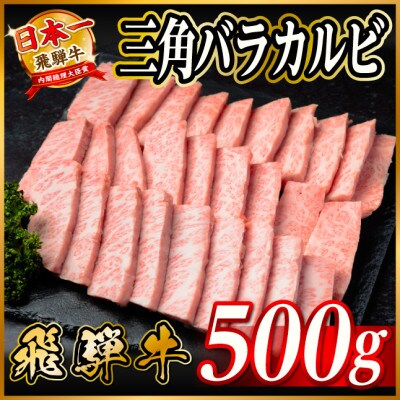 飛騨牛　三角バラカルビ焼肉　500g　タレ付き　BBQ用