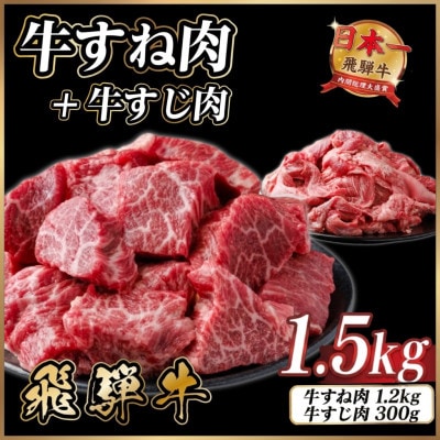 飛騨牛 牛すね肉・牛すじ肉煮込み料理セット 計約1.5kg【冷蔵便】訳あり A4～A5等級 黒毛和牛