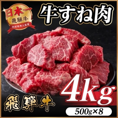 【訳あり】飛騨牛 牛すね肉 角切り 約4kg(約500g×8)