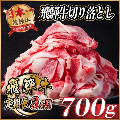 【毎月定期便】飛騨牛　切り落とし　約700g【冷蔵便】全3回