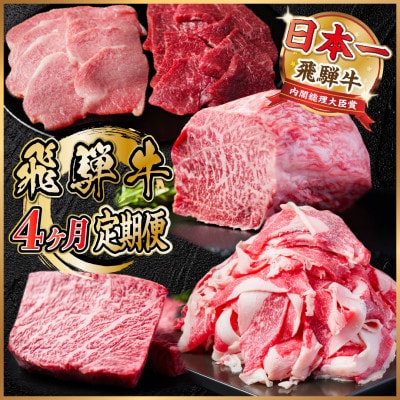 【毎月定期便】飛騨牛 定期便 計1.7kg【冷蔵便】全4回