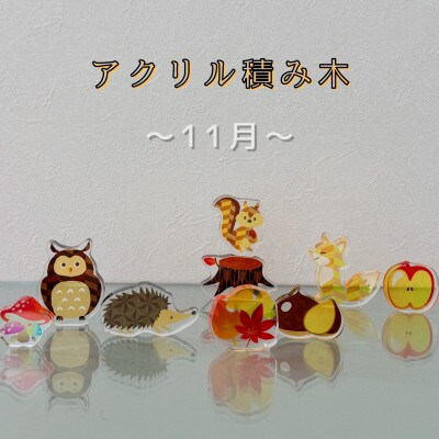 季節のアクリル積み木　収納ケース付～11月～