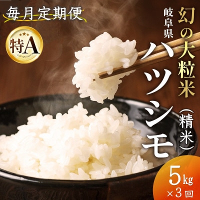 【毎月定期便】岐阜県産ハツシモ(精米) 5kg全3回