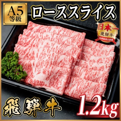 飛騨牛A5等級 ローススライス 1.2kg(すき焼き・しゃぶしゃぶ用)