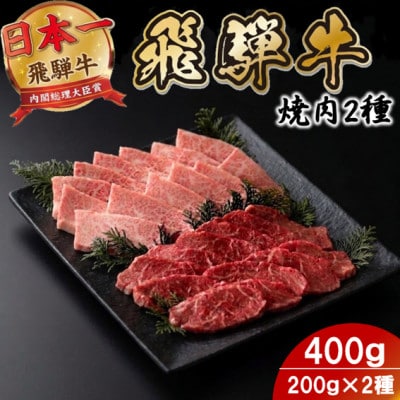 プチ贅沢!飛騨牛焼肉2種セット2人前 400g 赤身・霜降り(モモ・カタ/バラカルビ)