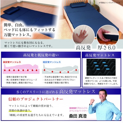 Rise Zero Gravity 高反発マットレス6.0　ダブルサイズ　折りたたみ(三つ折り)