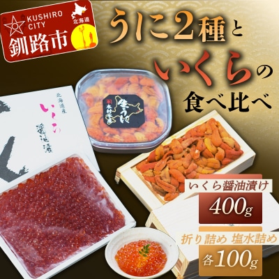 塩水うに・生うに各100g&times;1折&amp;いくら醤油漬け F4F-3211