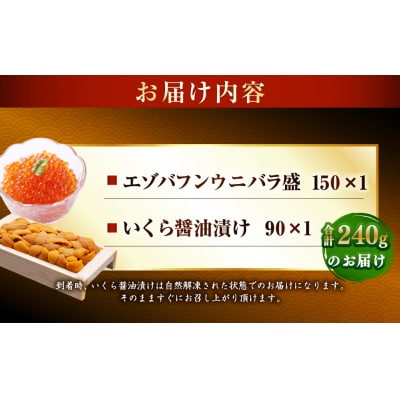 えぞバフンうに折150g×1 いくら醤油漬け90g×1 北海道 釧路 F4F-8830