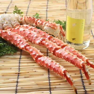 釧路福司「スパークリング清酒500ml」1本とボイルタラバ脚800gのセット かに F5F-0189