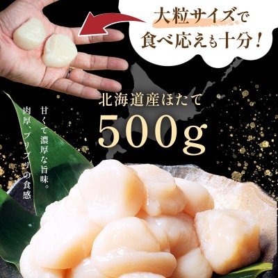 【北海道産】マルア阿部商店特選 ほたて貝柱 500g(大玉サイズ ・12～15玉) F4F-4363