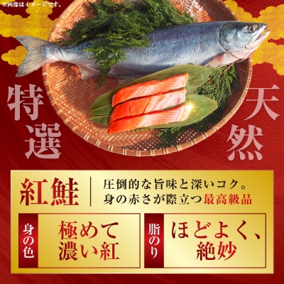 【特選】甘塩天然紅鮭 1尾(切り身) ふるさと納税 魚