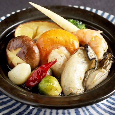 CAMPDEROBATA 5品セット 北海道産 牡蠣 帆立 アヒージョ 辛子明太子と紅鮭 ご飯のもと