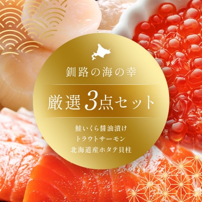 北の味覚海鮮3点セット いくら250g サーモン400g ほたて500g 海鮮 F5F-0096