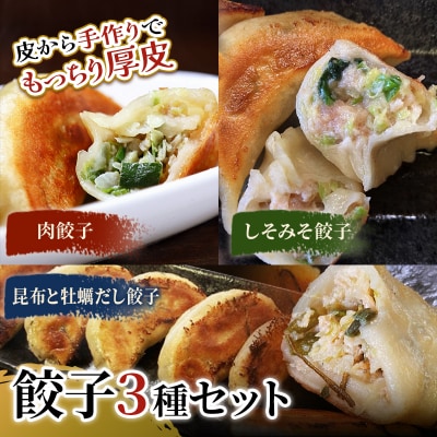 肉餃子・しそみそ餃子・昆布と牡蠣の旨味だし餃子【2026年9月上旬迄発送】