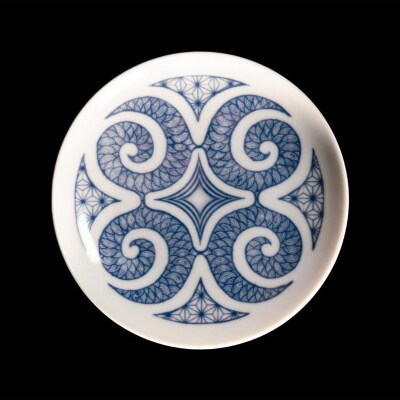 AINU×有田焼 染付皿 3枚 セット FUKIKOデザイン アイヌ 阿寒 民芸品 F4F-2580