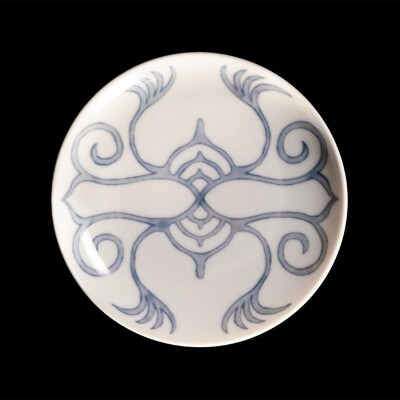 AINU×有田焼 染付皿 3枚 セット FUKIKOデザイン アイヌ 阿寒 民芸品 F4F-2580