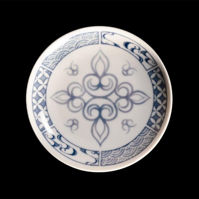 AINU×有田焼 染付皿 3枚 セット ERIKAデザイン アイヌ 阿寒 民芸品 F4F-2581