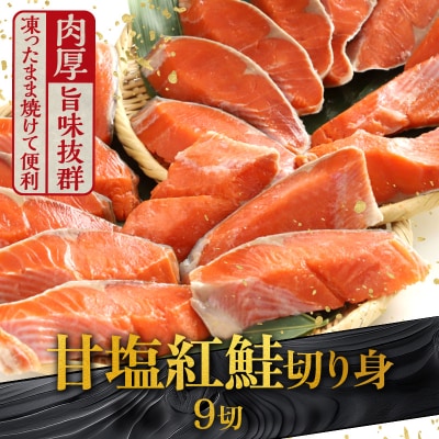 厚切り紅鮭一尾 9切れ 旨味抜群!! 甘塩紅鮭 半身 切り身 北海道 釧路 F4F-5406