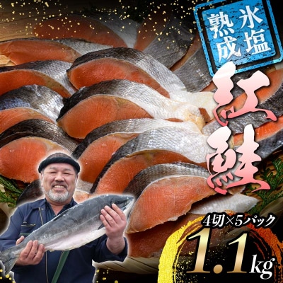 【釧路加工】マルア阿部商店特選 氷塩熟成 紅鮭切身 20切 (4枚入×5袋) 