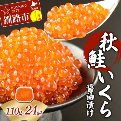 【北海道産】 秋鮭 いくら醤油漬け 110g×24個 計2.64kg 秋鮭 イクラ F4F-8801