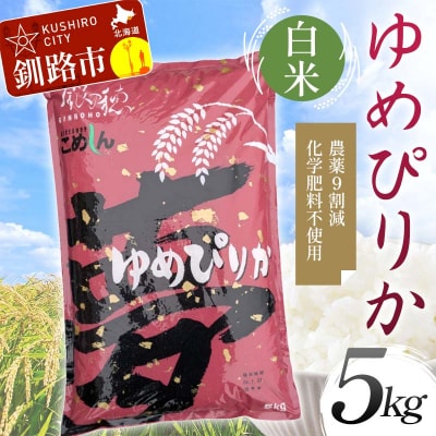 農薬9割減 ・ 化学肥料不使用ゆめぴりか 5kg 白米 北海道産 米 白米 F4F-9662