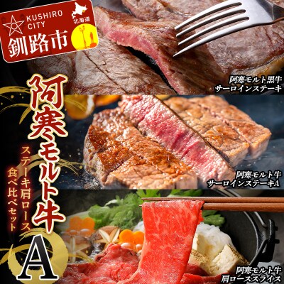 阿寒モルト牛ステーキ肩ロースセットA 牛肉 ステーキ サーロイン すき焼き 釧路