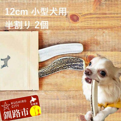 エゾ鹿の角ガム 12cm 小型犬用 半割り 2個 北海道産 犬用ガム F5F-0057