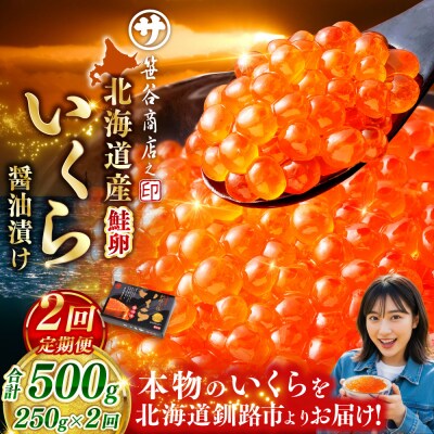 【2ヶ月定期便】 北海道産いくらしょう油漬250g 笹谷商店