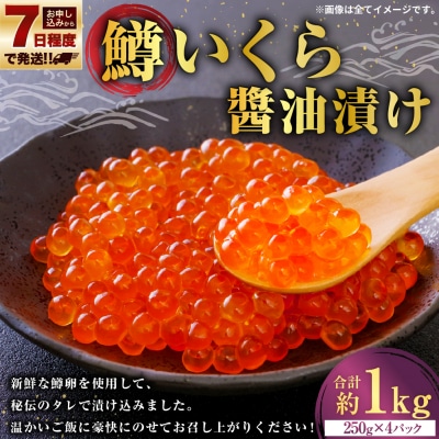 【7日程度で発送】鱒いくら醬油漬け 250g×4 計1kg