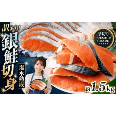 【訳あり】プレミアムグレード 塩水熟成 厚切り 銀鮭切身 約1.5kg 【2026年11月発送】
