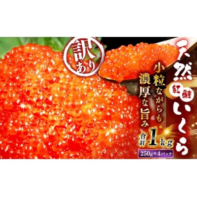 【 2026年12月発送 】 新物 天然紅鮭いくら 醤油漬け 1kg ( 250g × 4 )　